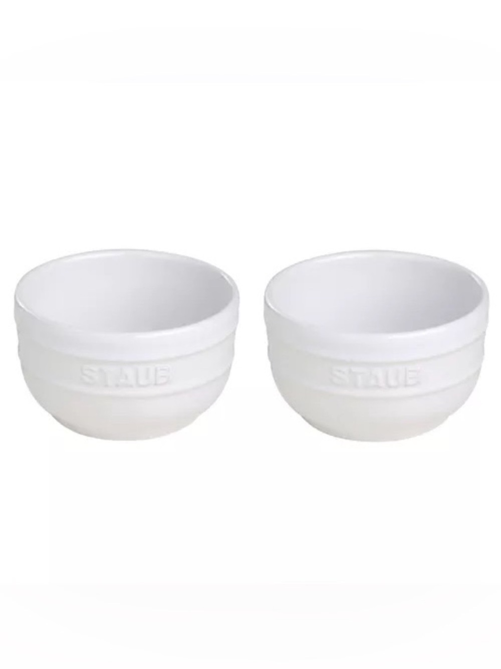 NEW Staub White Ceramic Prep Bowls — Pair